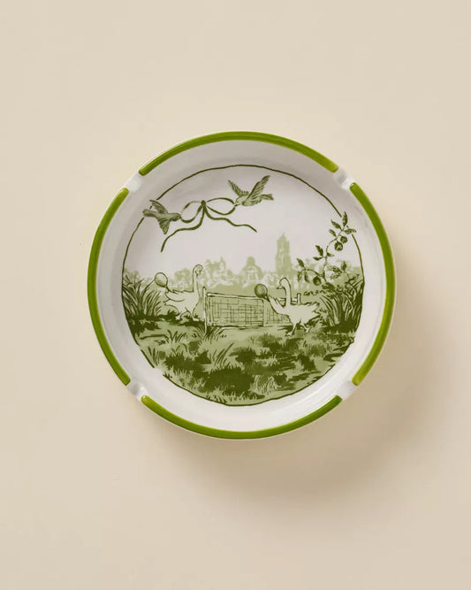 綠色的鵝印花煙灰缸