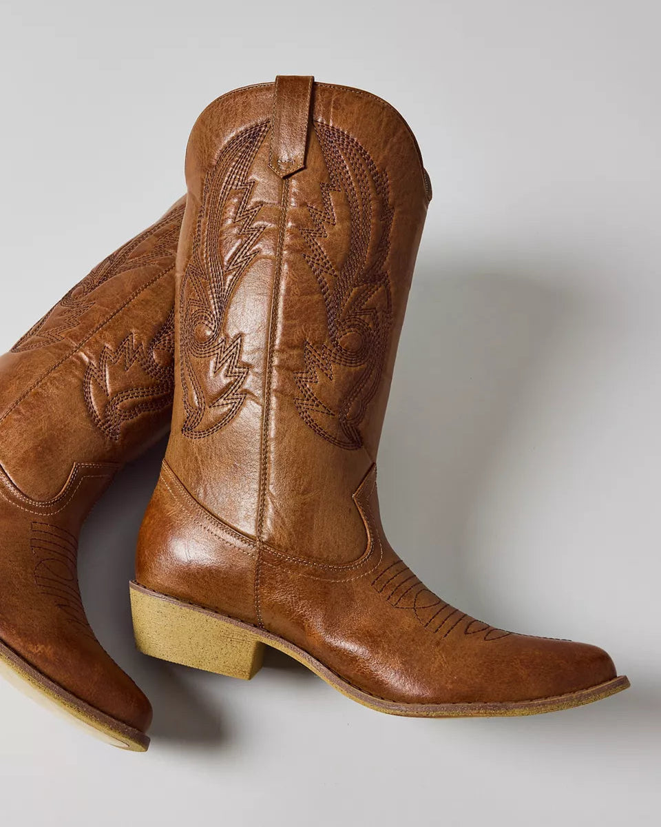 Coconuts by Matisse Gaucho 西部風仿皮革牛仔靴(棕色)