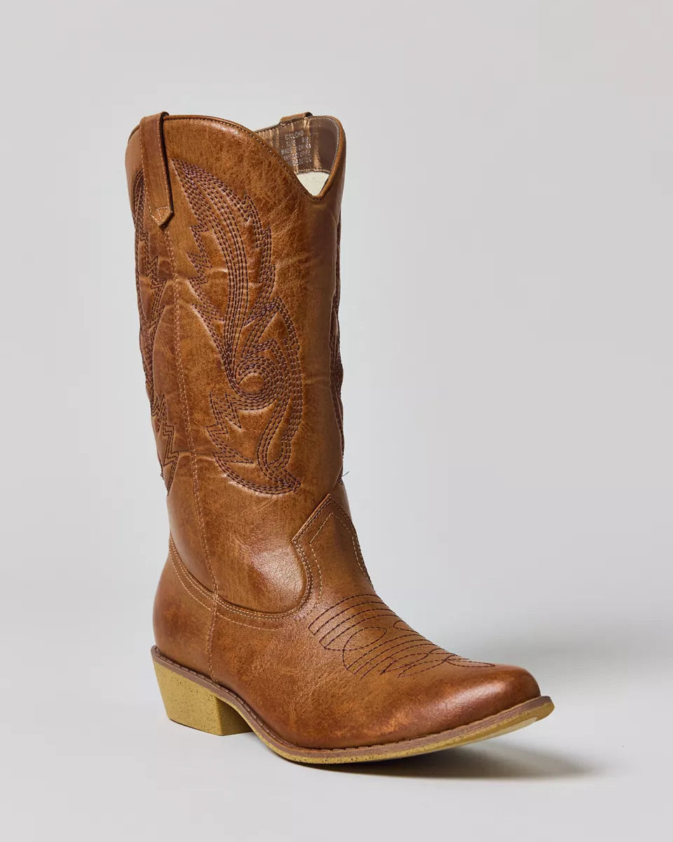 Coconuts by Matisse Gaucho 西部風仿皮革牛仔靴(棕色)