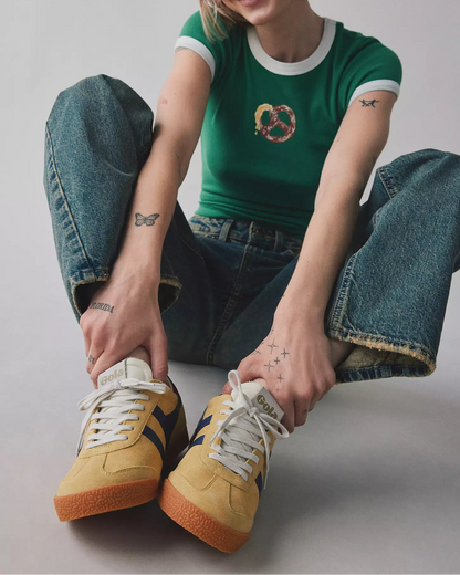 Gola 女款 Elan 真皮運動鞋 (黃色)