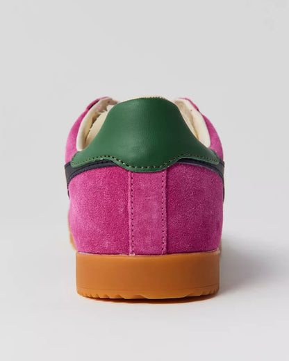 Gola 女款 Elan 真皮運動鞋 (桃紅色 + 黑色 + 常青綠)