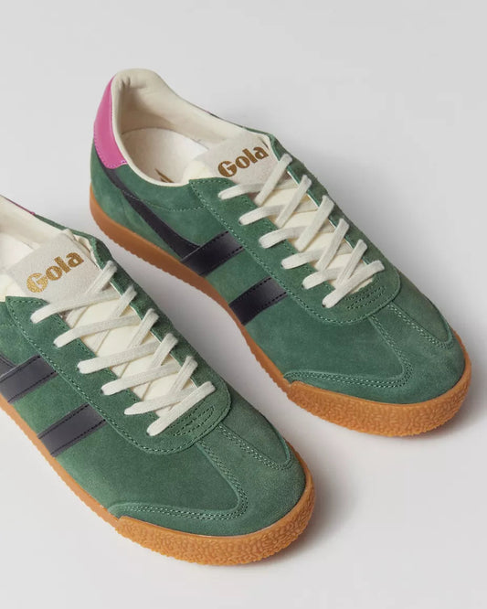 Gola 女款 Elan 真皮運動鞋 (常青綠 + 黑色 + 桃紅色)