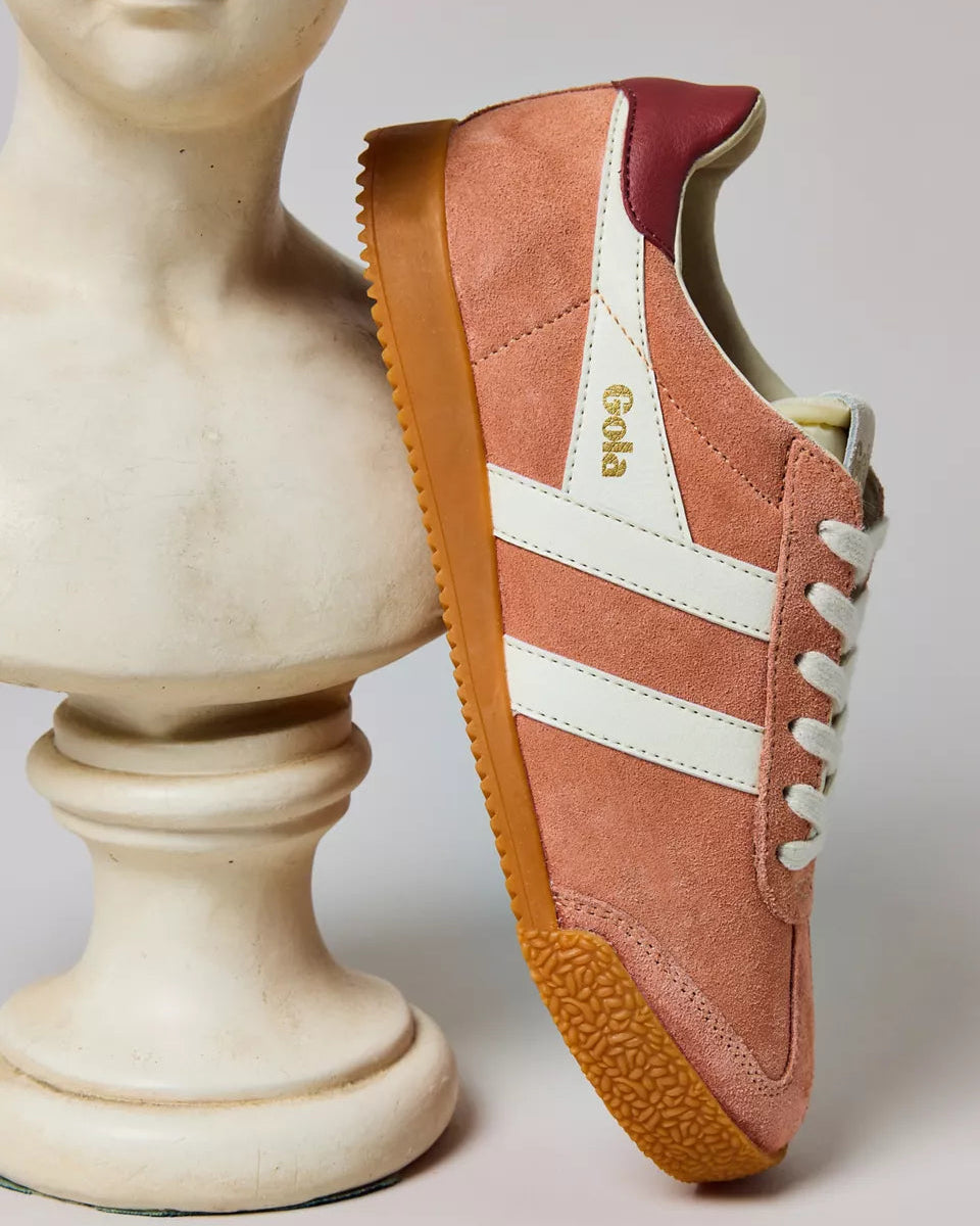 Gola 女款 Elan 真皮運動鞋 (紅陶色 + 米白 + 紅色)