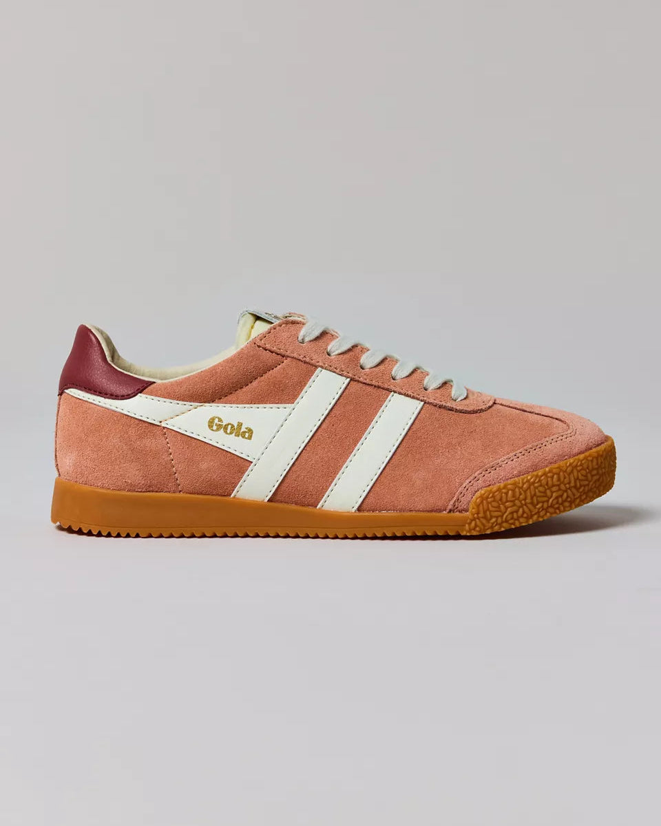 Gola 女款 Elan 真皮運動鞋 (紅陶色 + 米白 + 紅色)