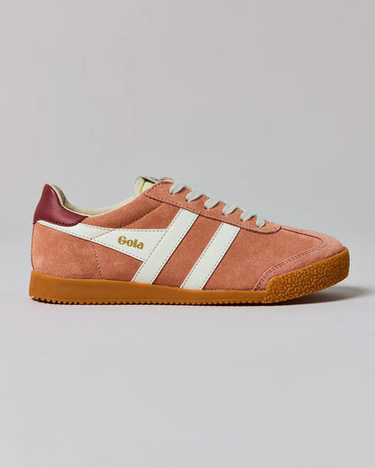 Gola 女款 Elan 真皮運動鞋 (紅陶色 + 米白 + 紅色)