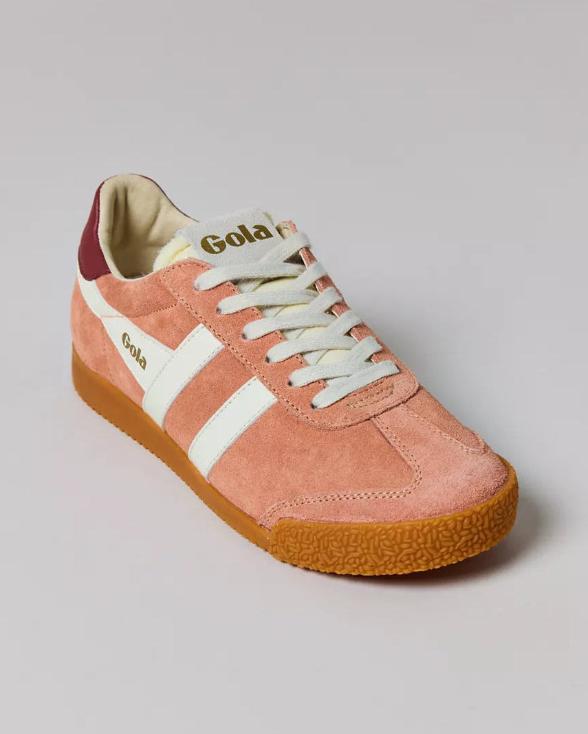 Gola 女款 Elan 真皮運動鞋 (紅陶色 + 米白 + 紅色)