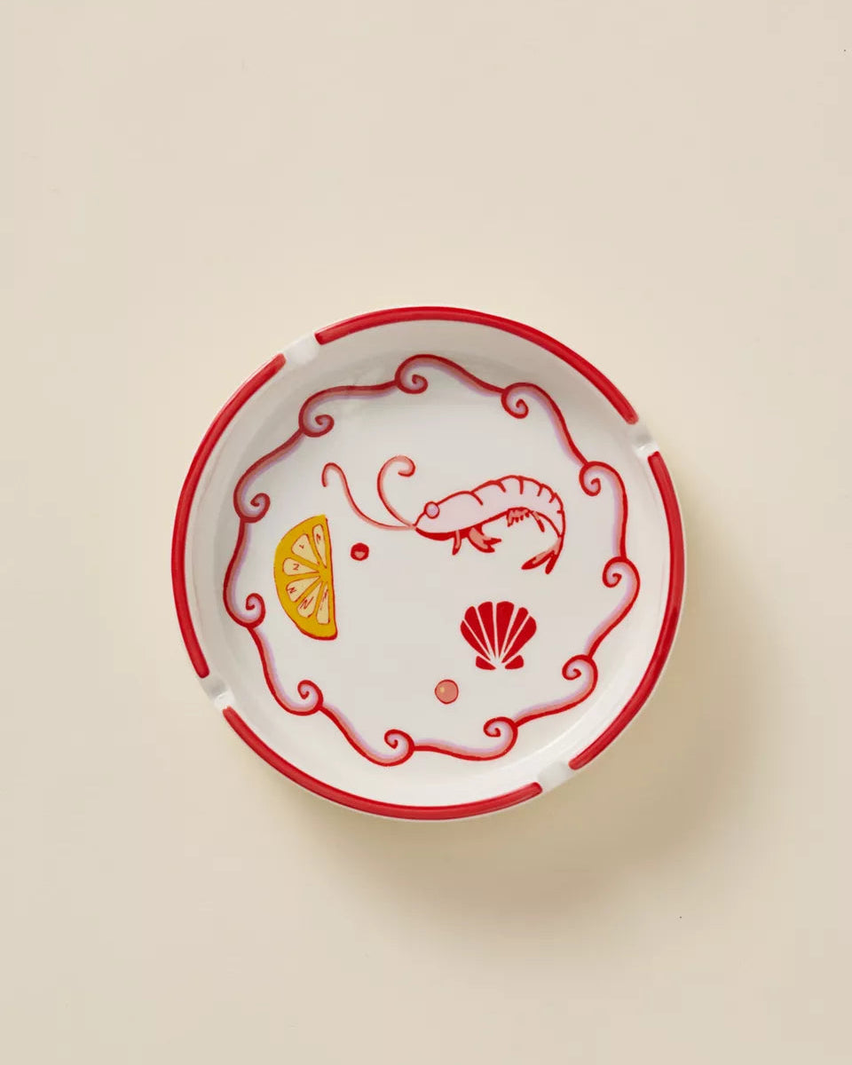 蝦子印花煙灰缸