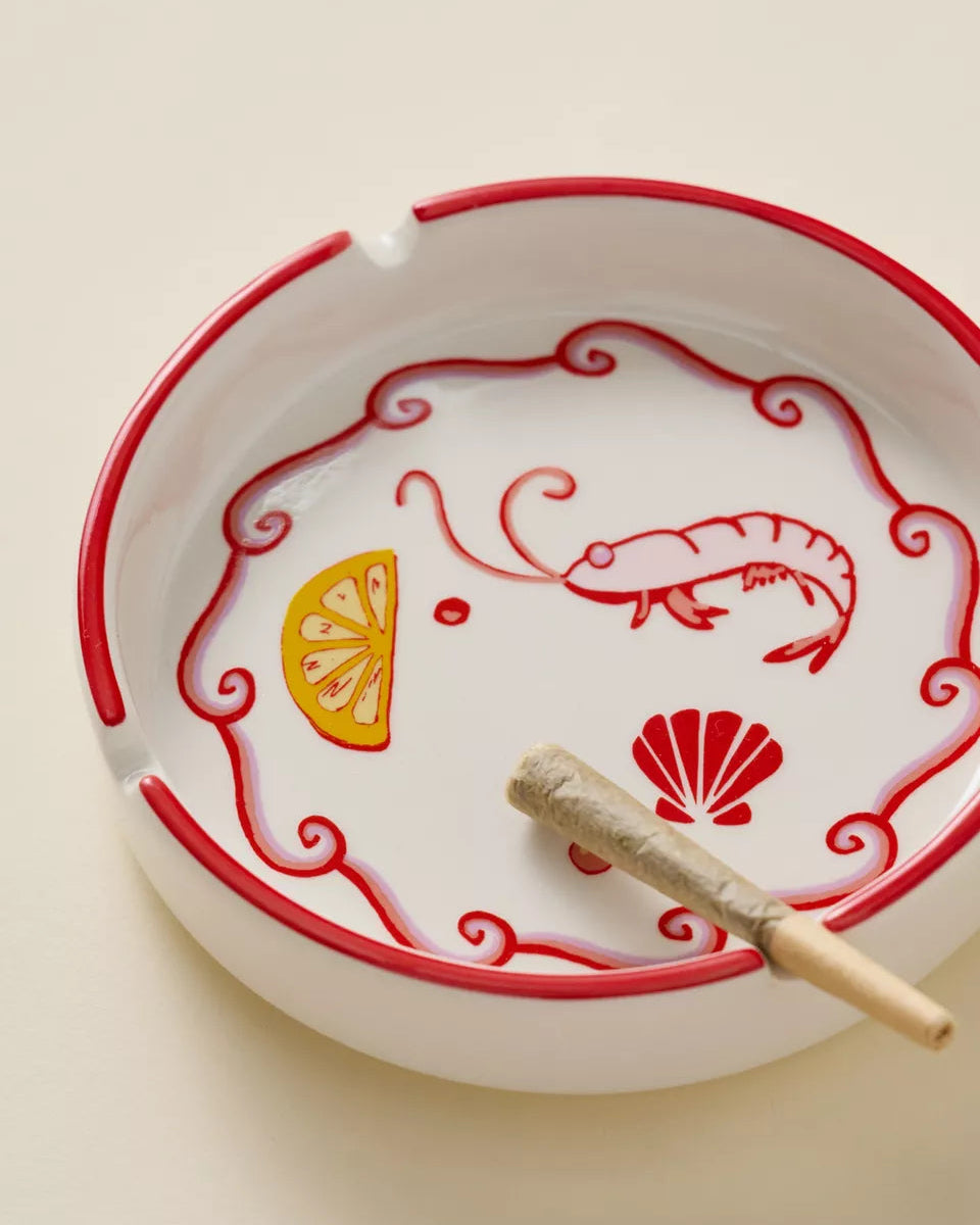 蝦子印花煙灰缸