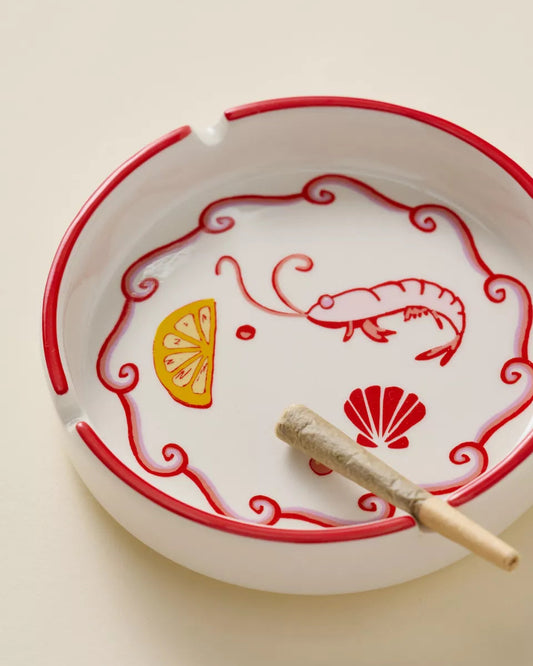 蝦子印花煙灰缸