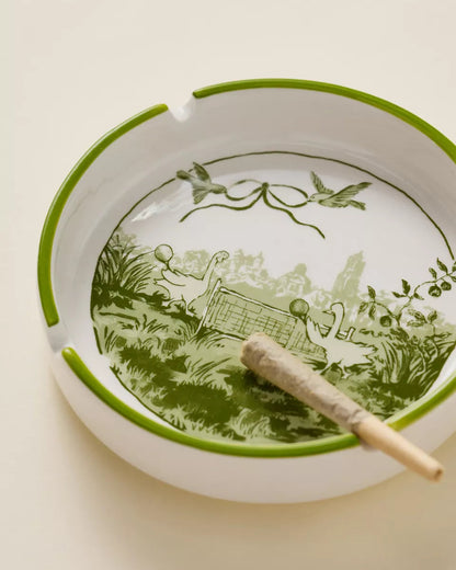 綠色的鵝印花煙灰缸