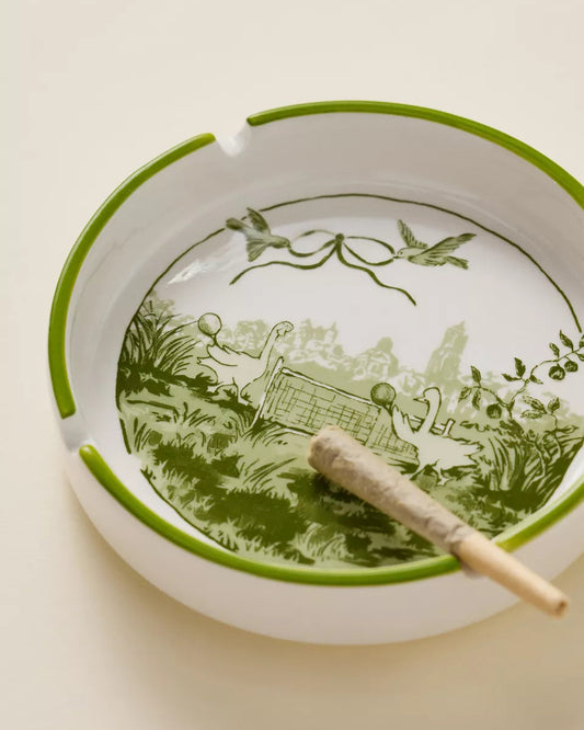 綠色的鵝印花煙灰缸