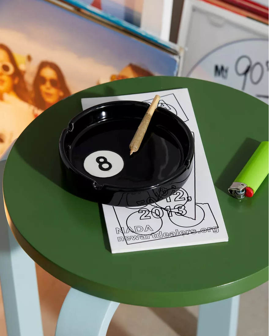 黑8球印花煙灰缸