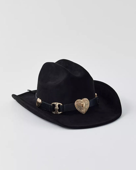 愛心造型牛仔帽(黑色)