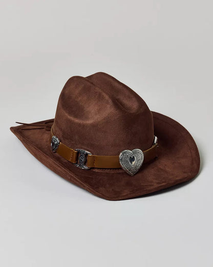 愛心造型牛仔帽(棕色)