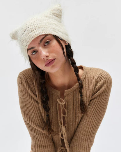 Mylo 毛絨動物耳針織毛帽