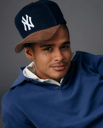 Mitchell & Ness MLB 紐約洋基隊 灯芯絨拼接牛仔棒球帽