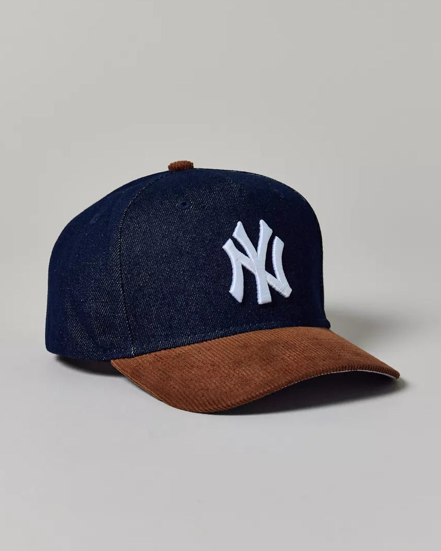 Mitchell & Ness MLB 紐約洋基隊 灯芯絨拼接牛仔棒球帽