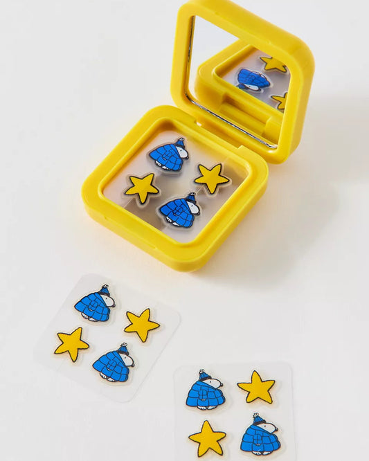 Starface 痘痘貼與鏡面收納盒組合(Snoopy Blue Puffer)