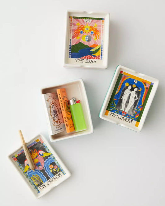 塔羅牌造型 帶蓋煙灰缸+收納盒